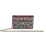 Eggplant Floral Silk Clutch