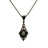 Faceted Black Onyx Pendant Necklace