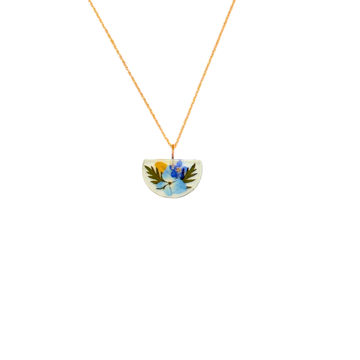 Floral Mix Half Moon Necklace