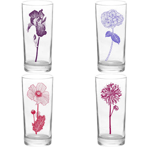 Flower Collins Glasses Set