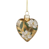 Matte Green Heart Magnolia Ornament