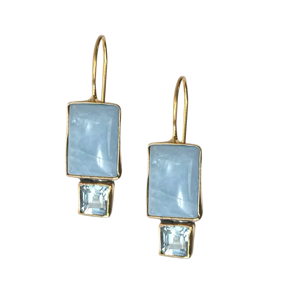 Aquamarine & Blue Topaz Earrings