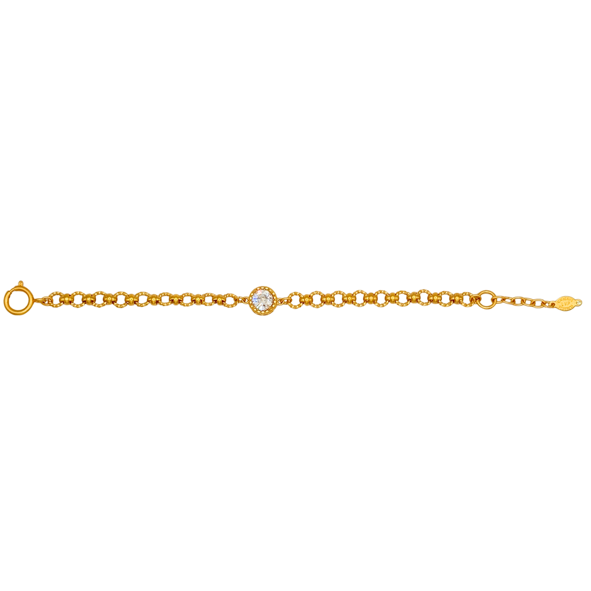 Gold Link & Crystal Bracelet