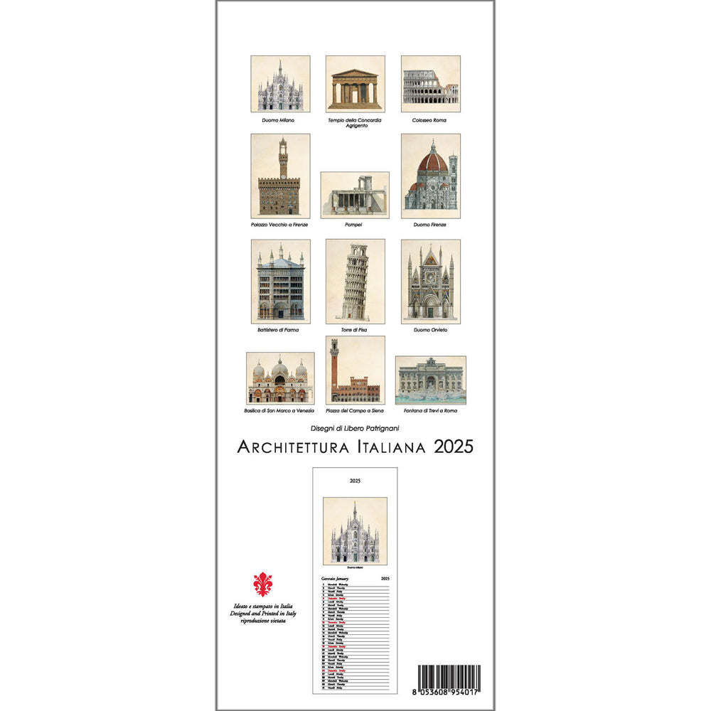 Architettura Italiana 2025 Long Calendar