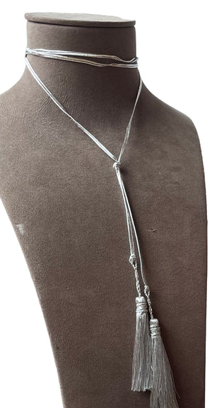 Silver 2 Tassel Necklace