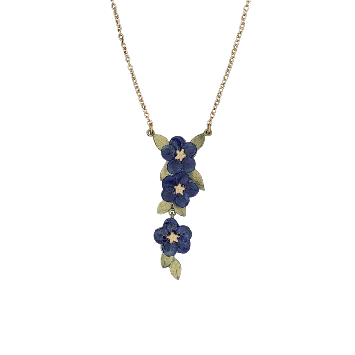 Blue Violet Triple Flower Pendant