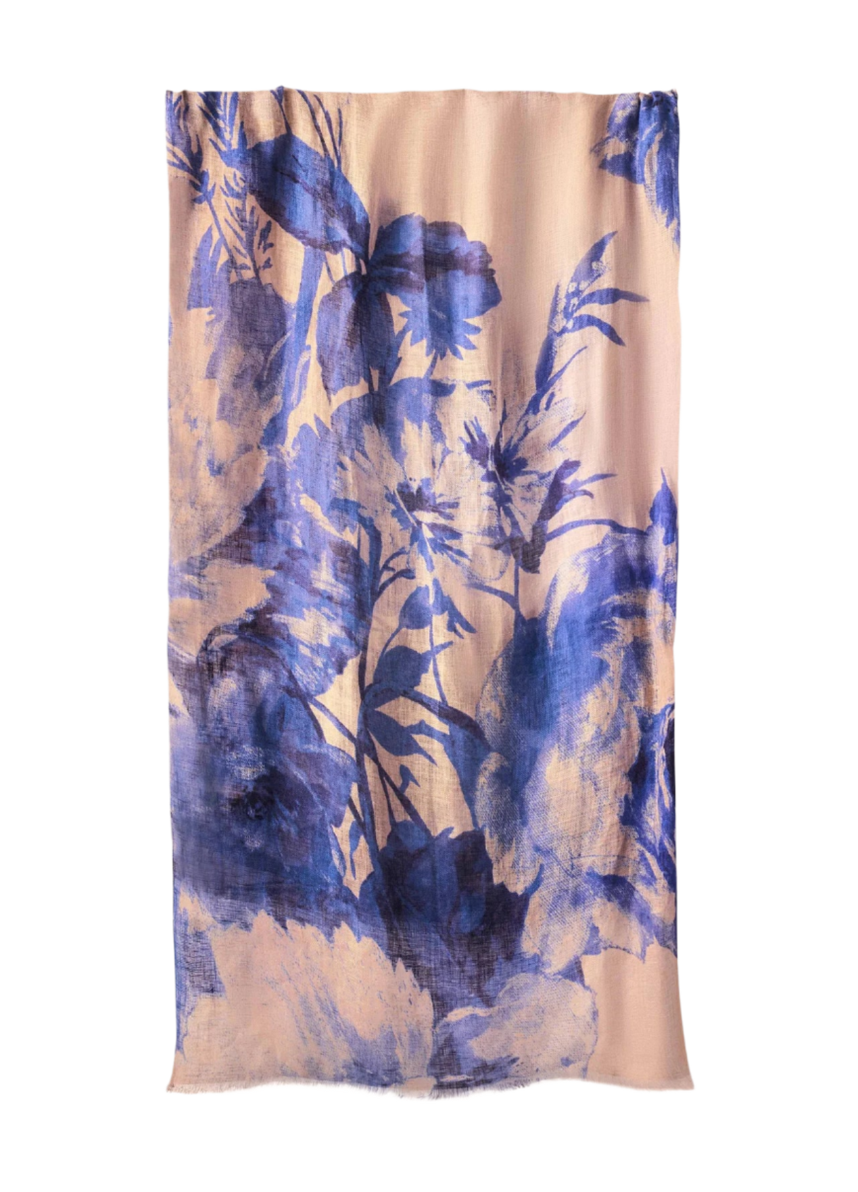 Linen Blue Blooms Scarf