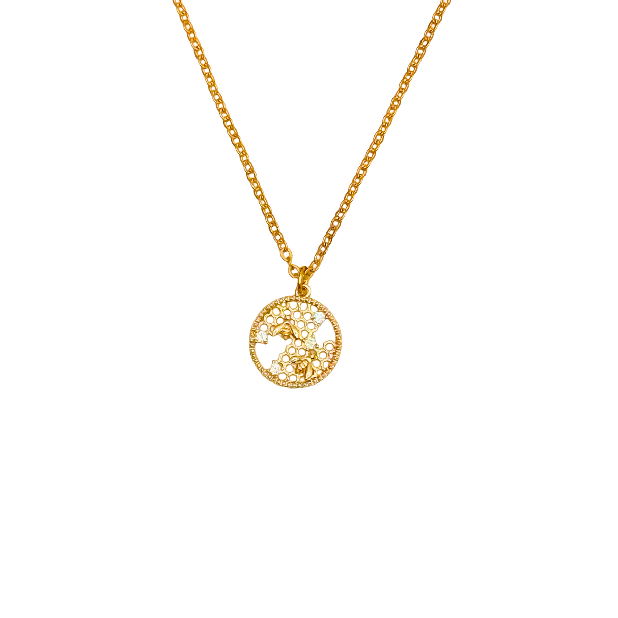 Round Honeycomb Necklace