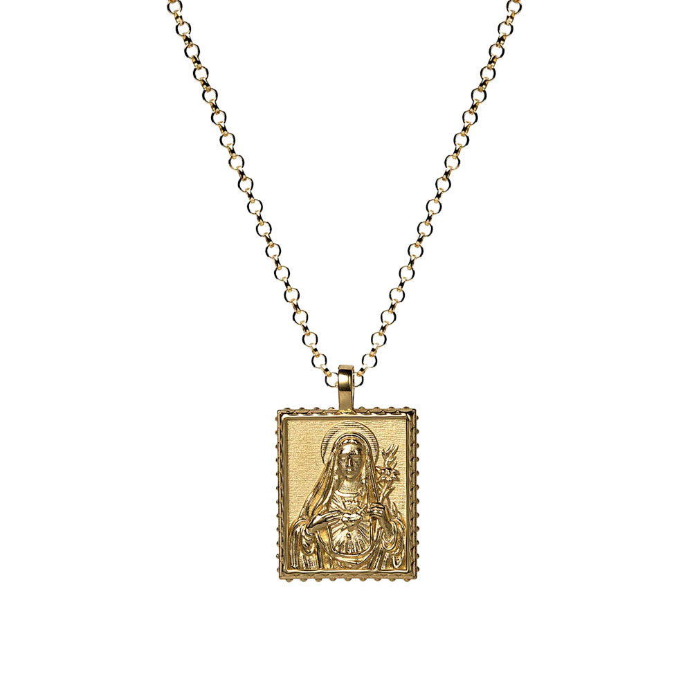 24k Gold Virgin Mary Pendant