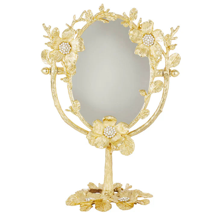 Gold Botanica Magnified Standing Mirror