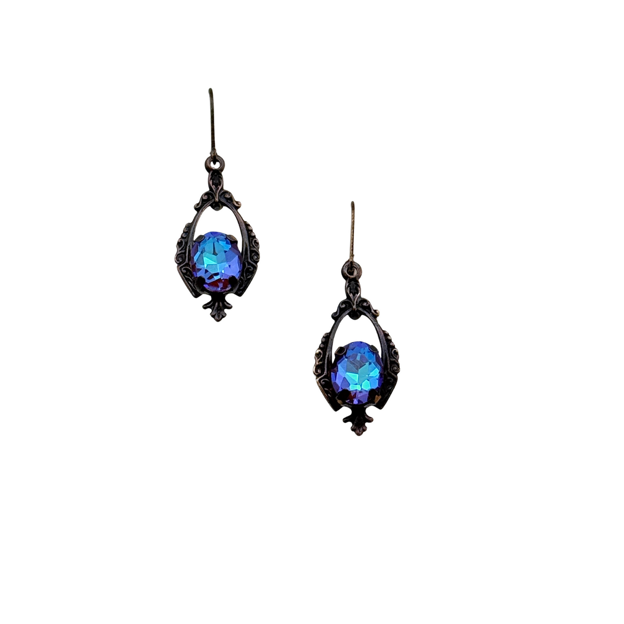 Misty Blue Crystal Earrings