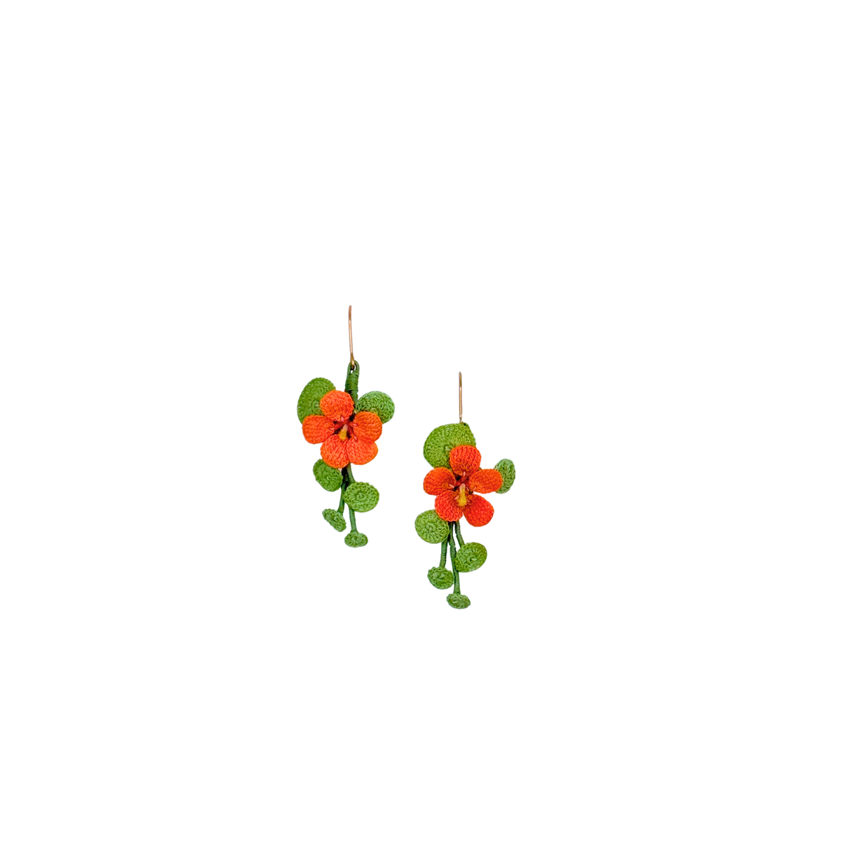 Crochet Nasturtium Trailing Bloom Earrings
