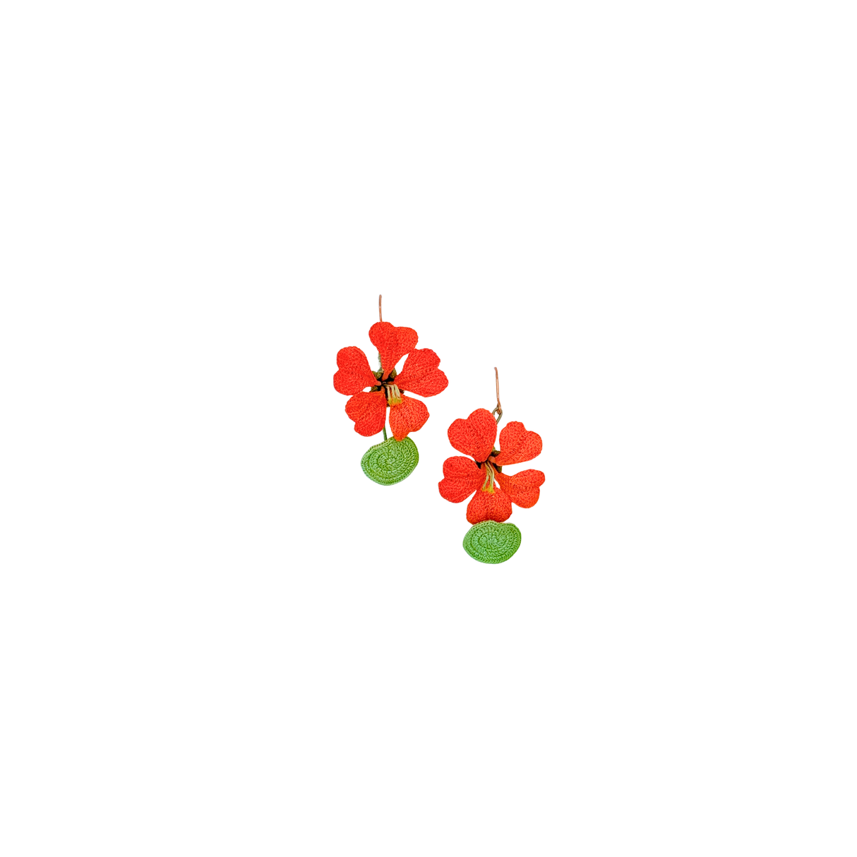 Crochet Nasturtium Single Bloom Earrings