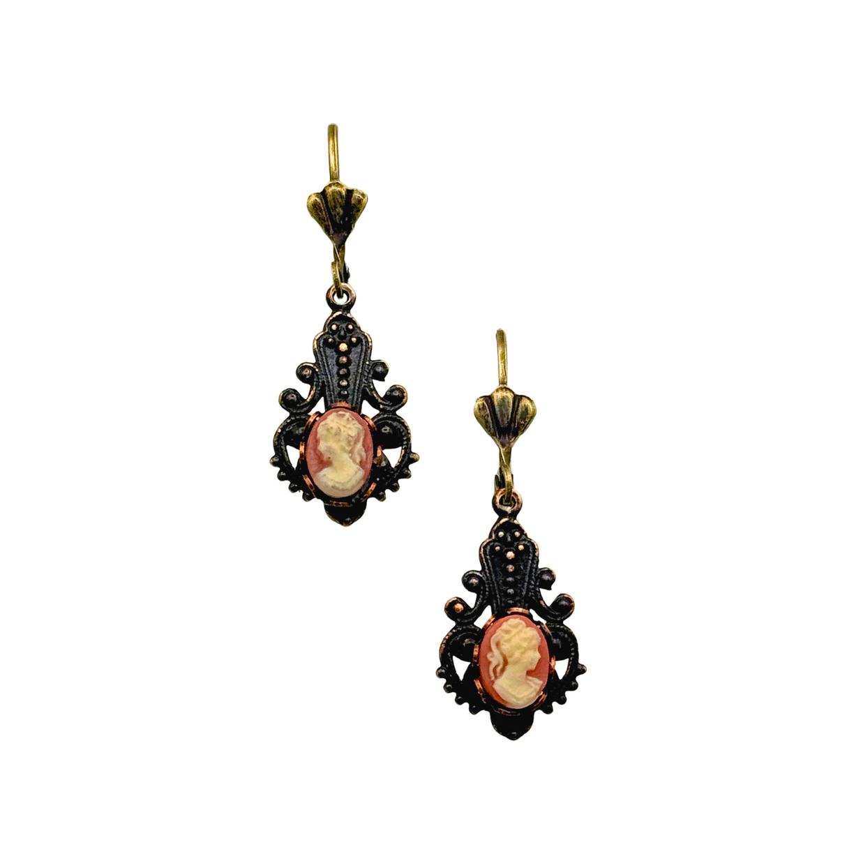 Small Blush Cameo Earrings