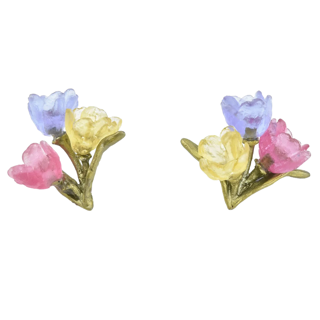 Tulips Triple Flower Post Earrings