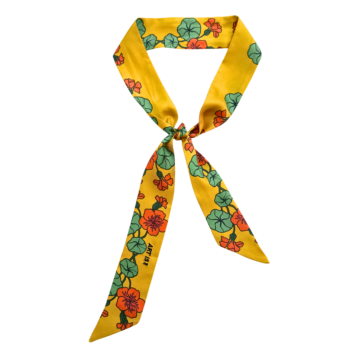 Sunset Nasturtiums Silk Twill Scarf
