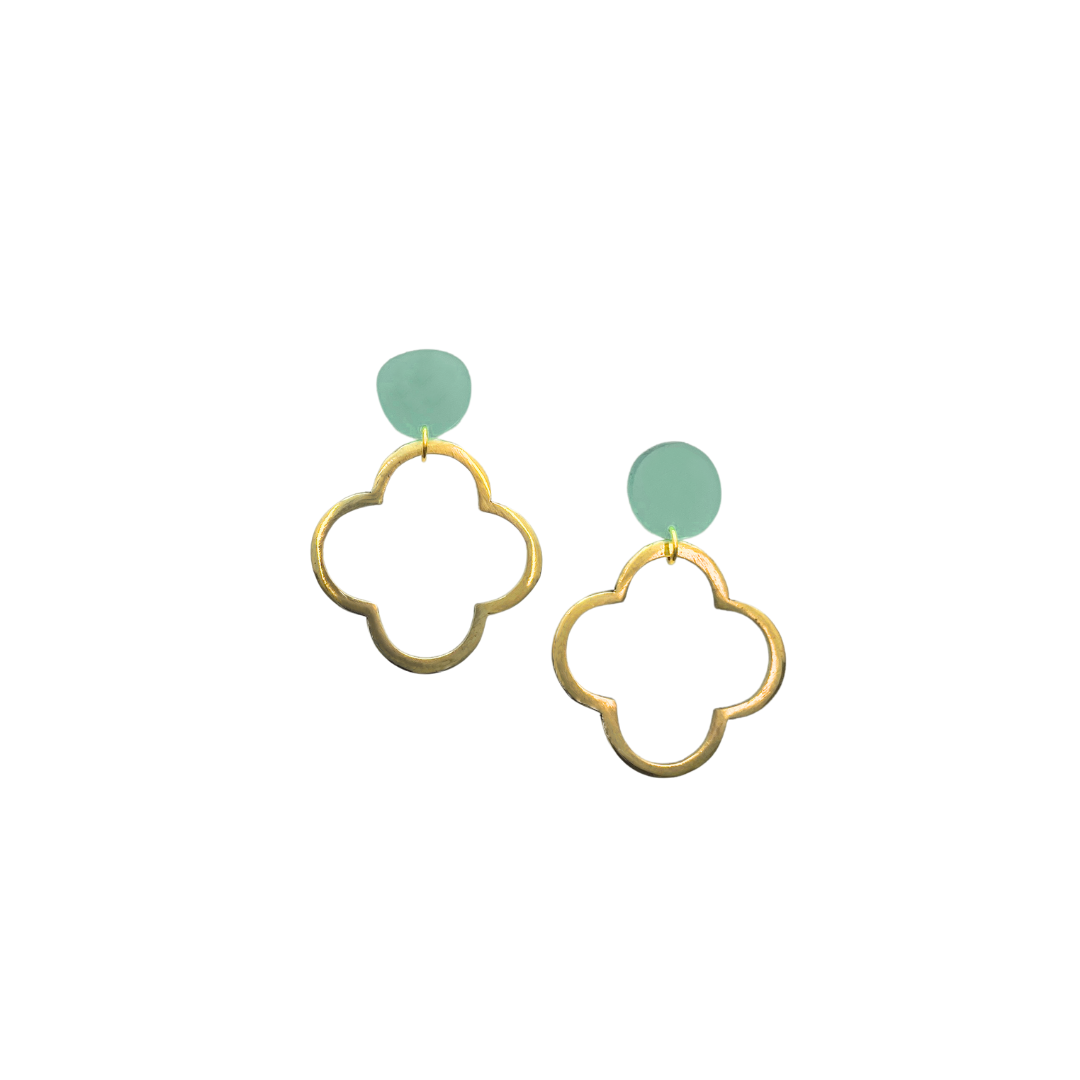 Ice Blue Quadrifoglio Earrings