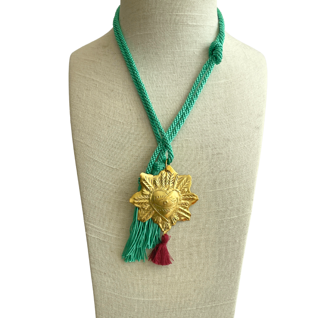 Verde Chiaro "Ti regalo il mio cuore" Amulet Necklace