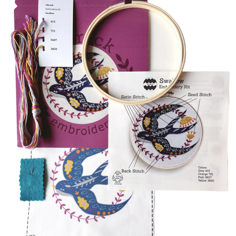 Swallow Embroidery Kit