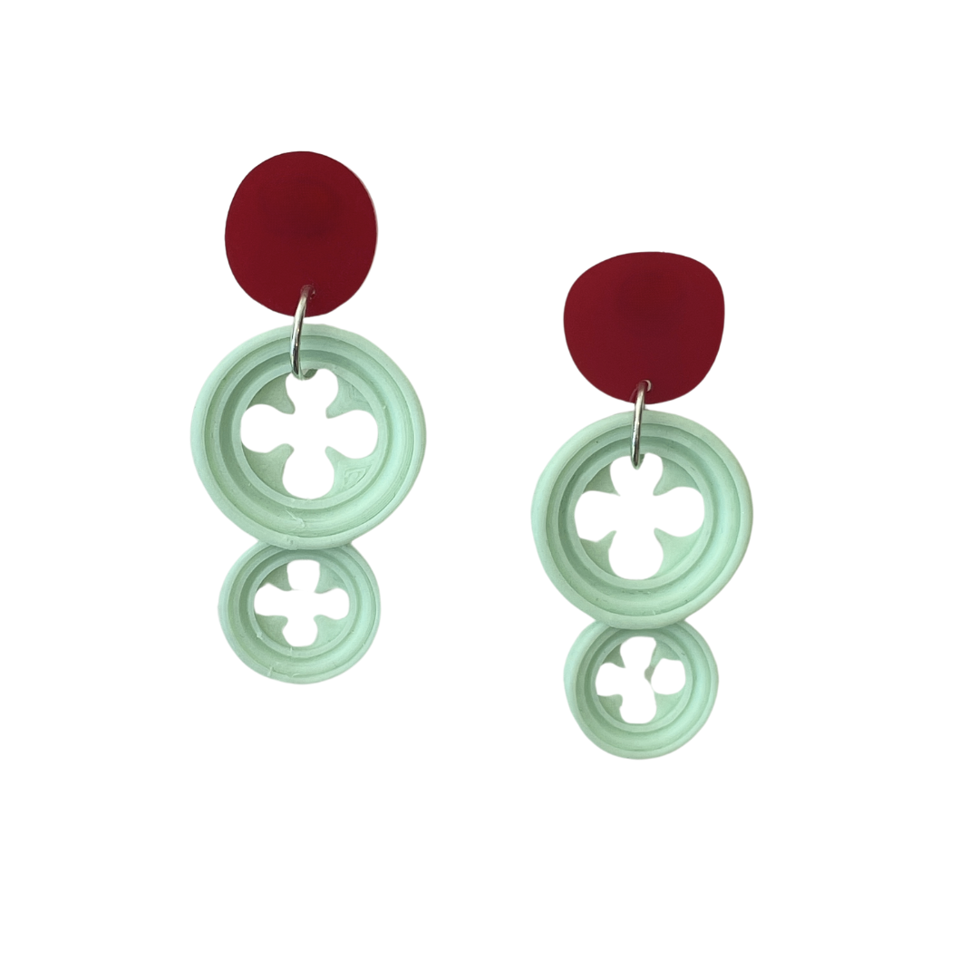 Ottanio Red Double Rosone Earrings