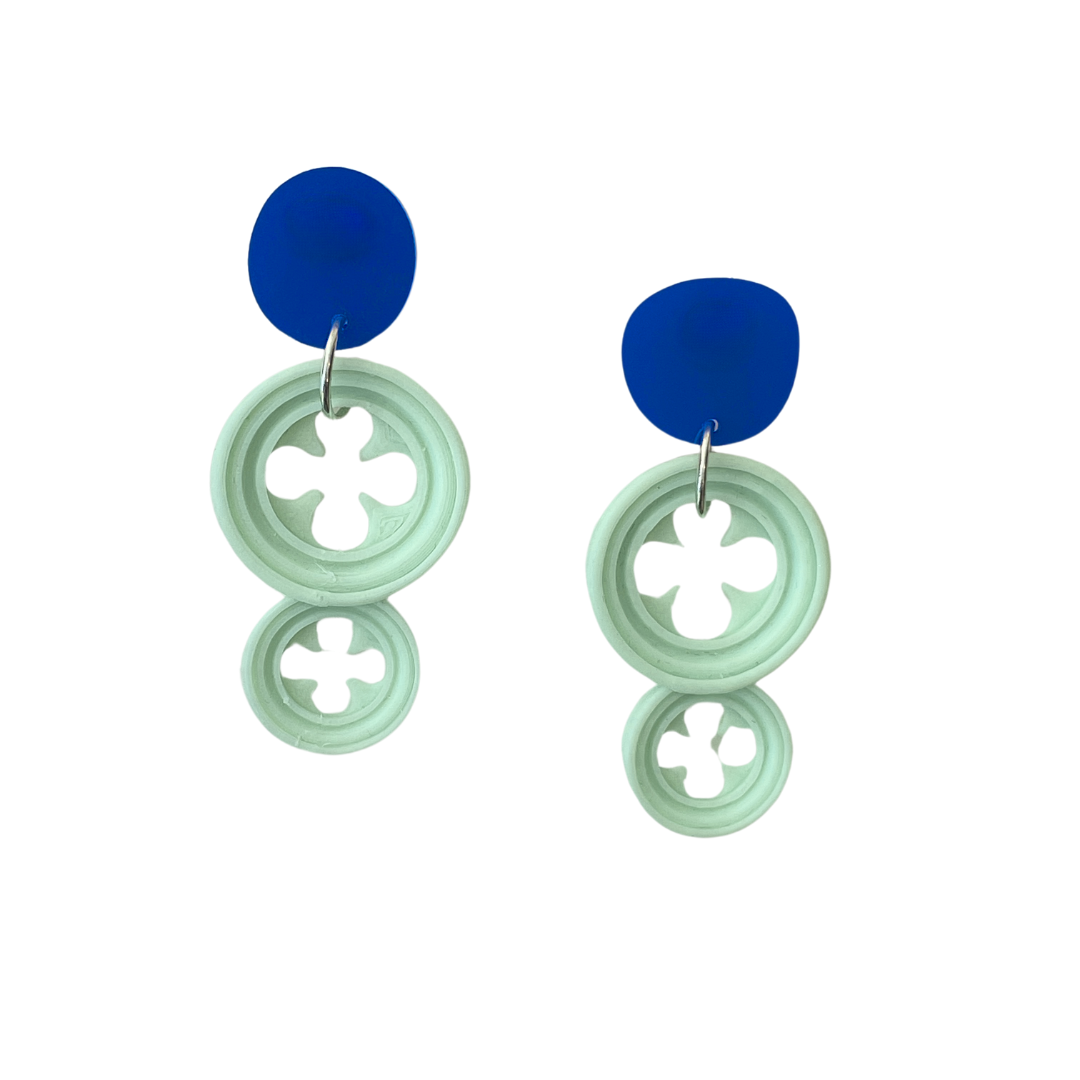 Ottanio Blue Double Rosone Earrings