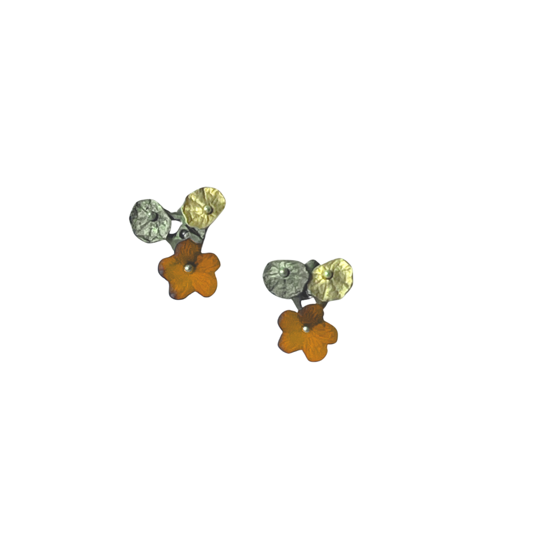 Nasturtium Cluster Post Earrings