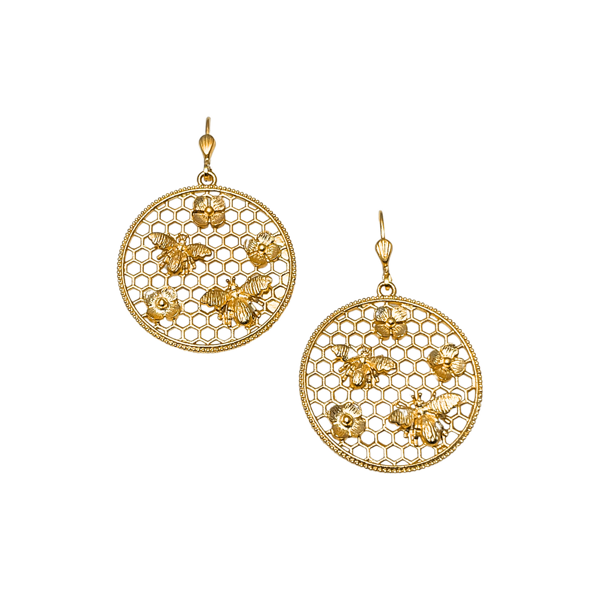 Round Honeycomb Earrings