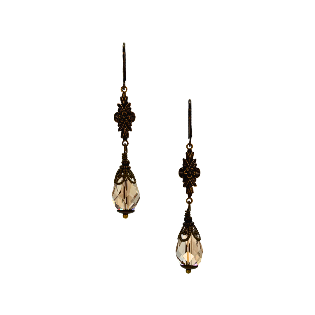 Honey Crystal Drop Earrings