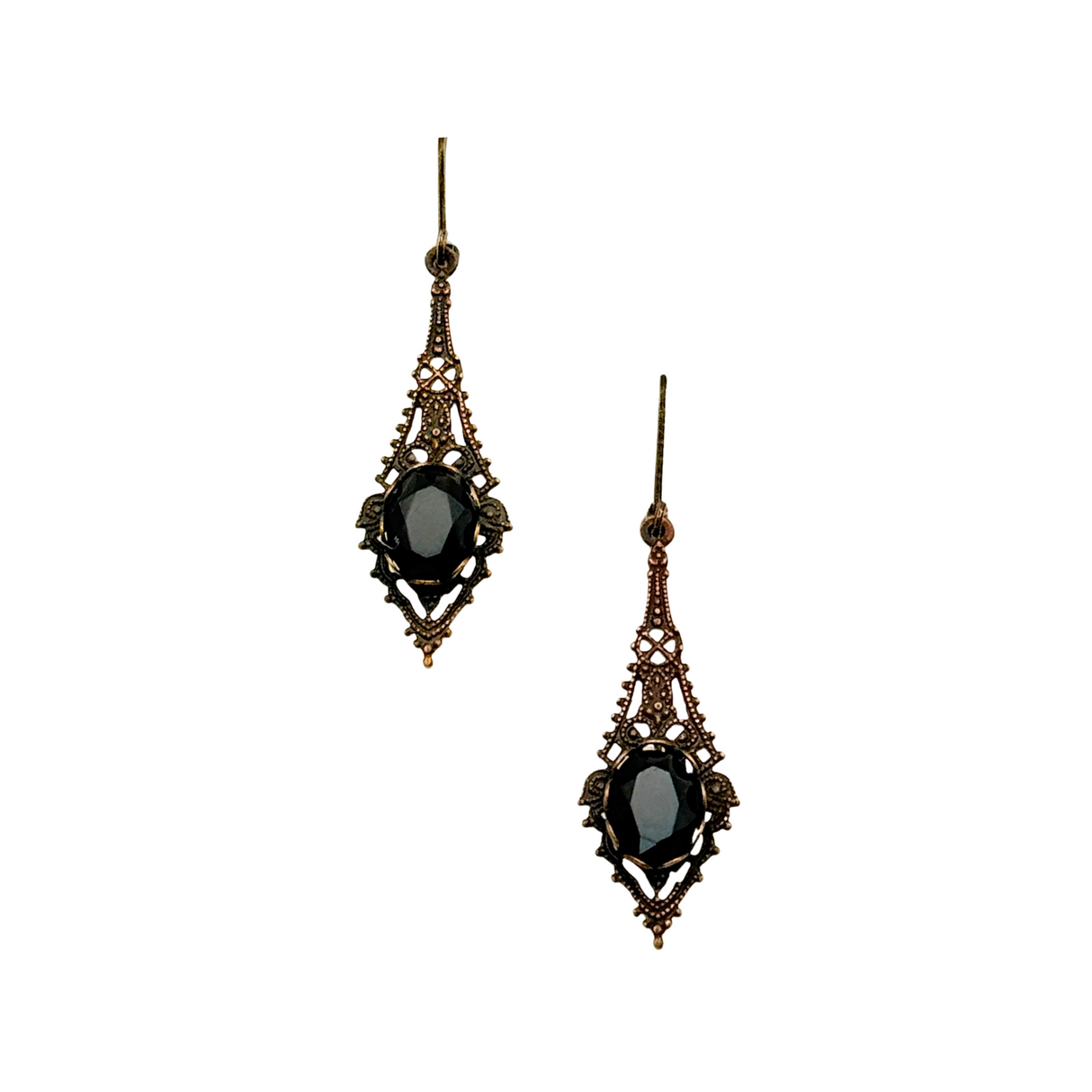 Onyx Filigree Earrings