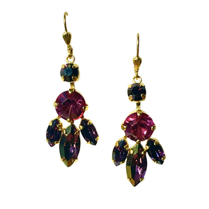 Violet Fire Crystal Earrings