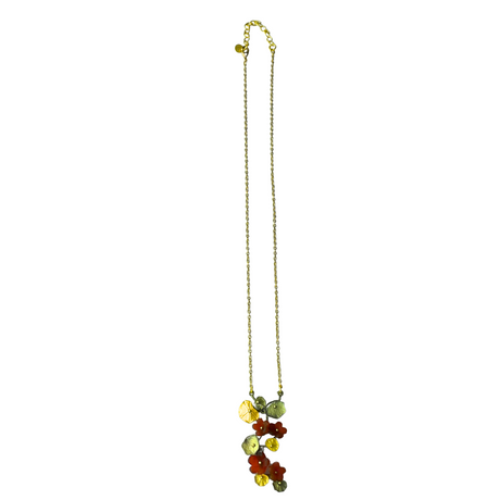 Nasturtium Cluster Drop Necklace