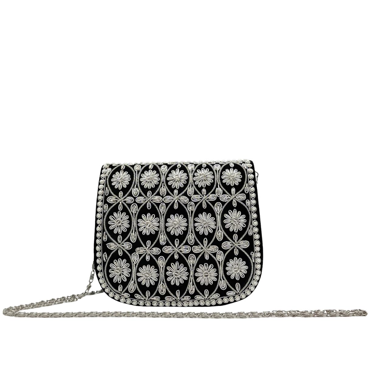 Black Velvet Saddle Purse