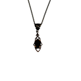 Vintage Jet Black Crystal Necklace
