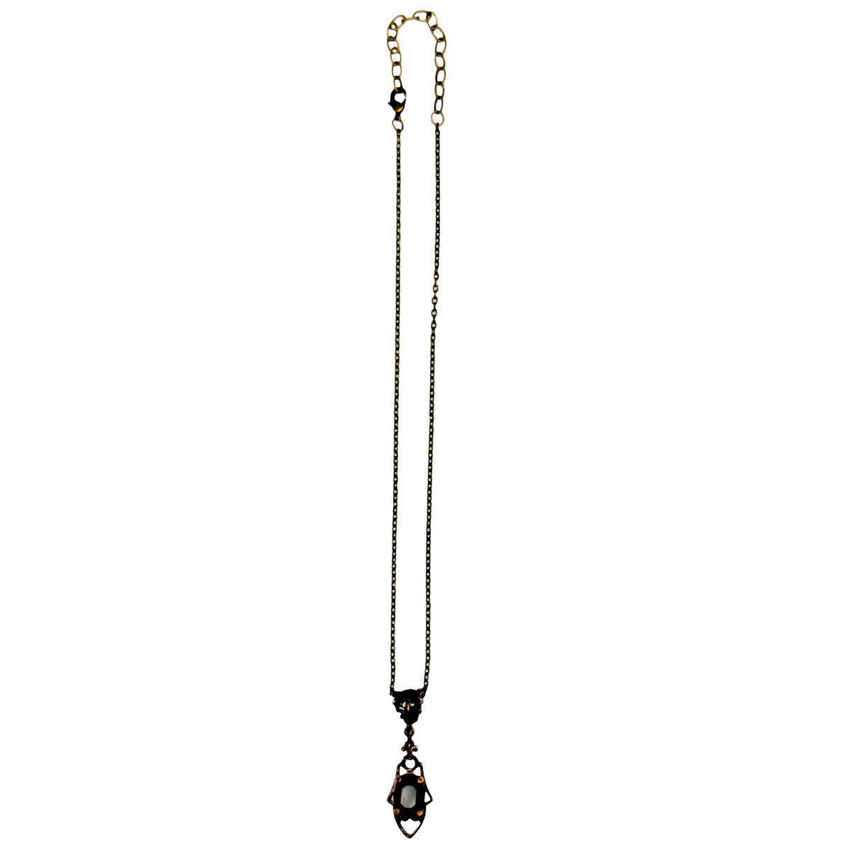 Vintage Jet Black Crystal Necklace