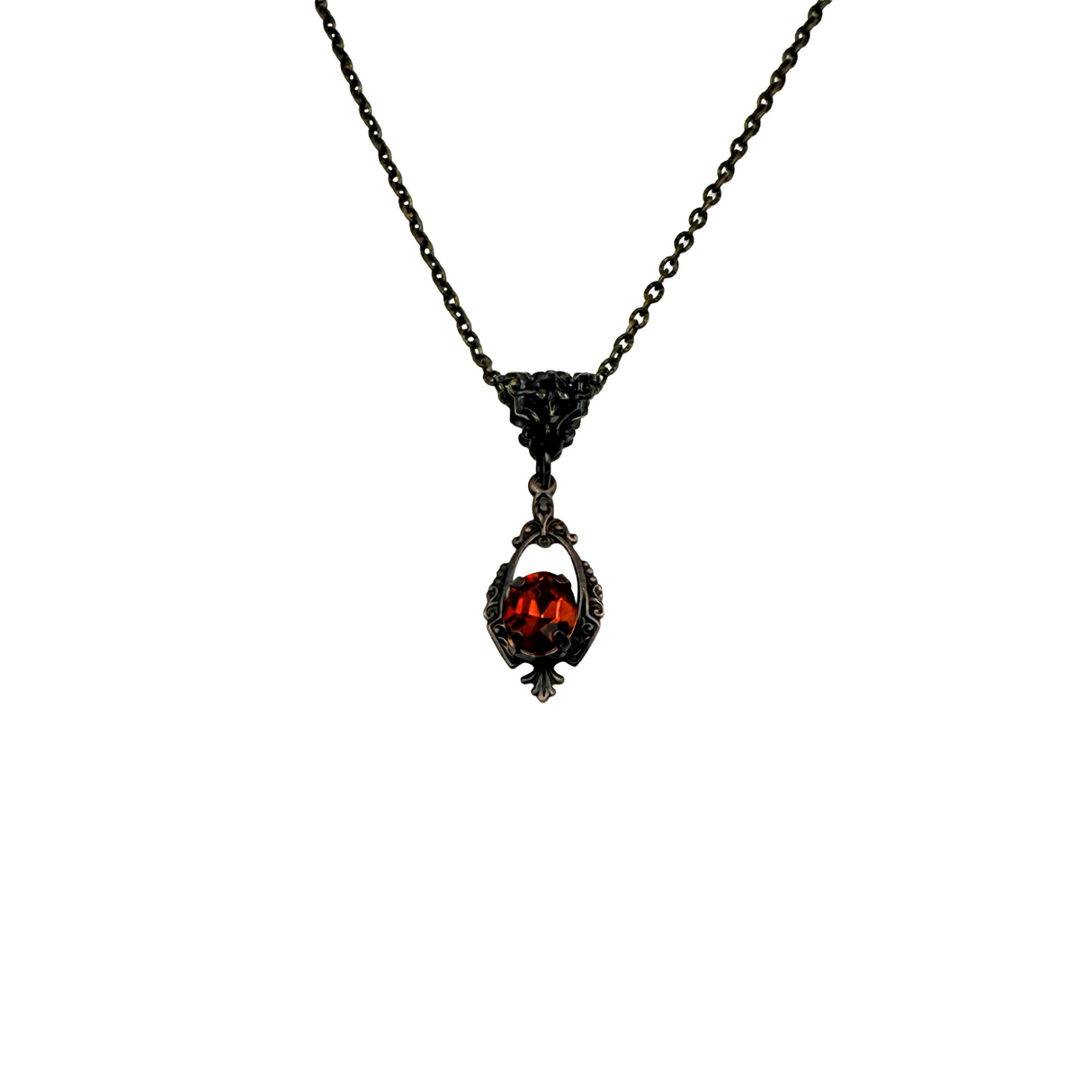 Warm Cognac Crystal Necklace