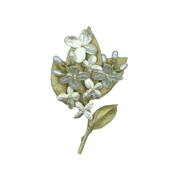 White Hydrangea Brooch