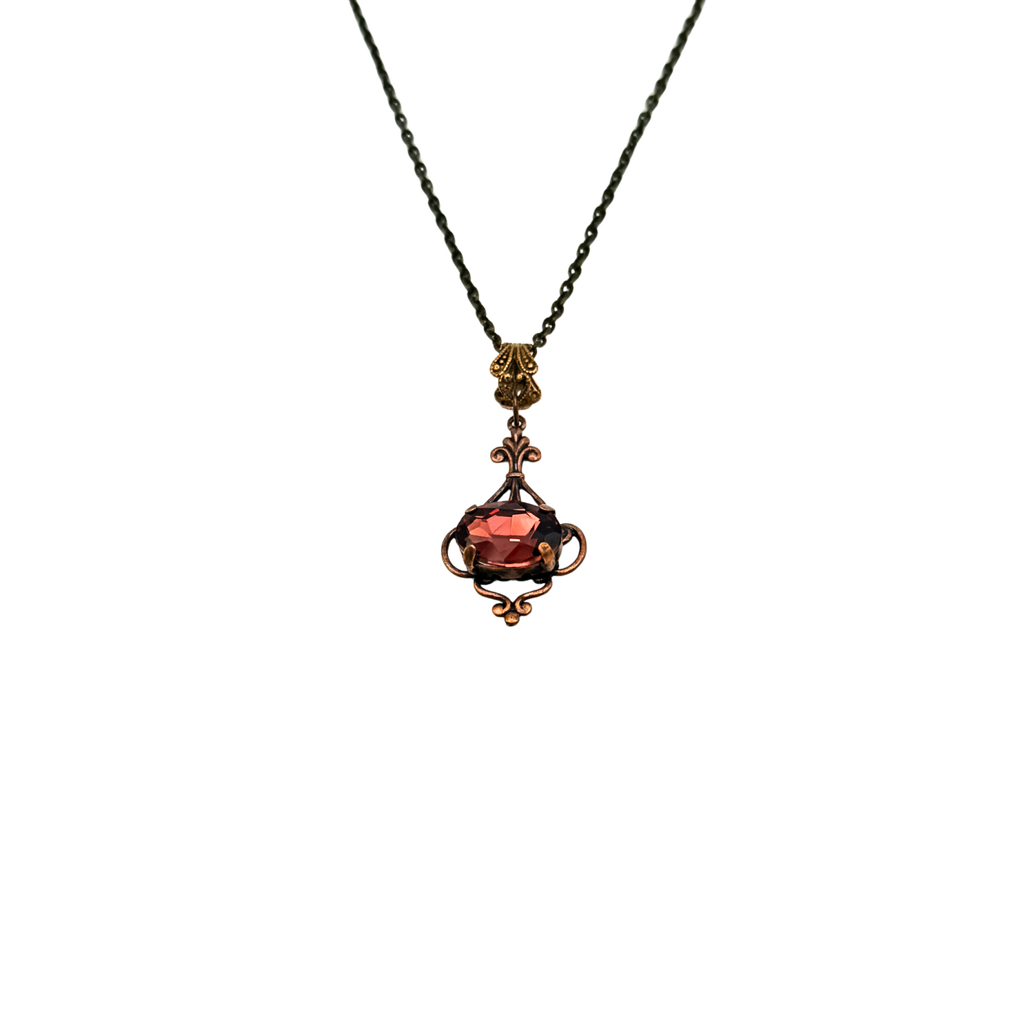 Vintage Wine Crystal Necklace