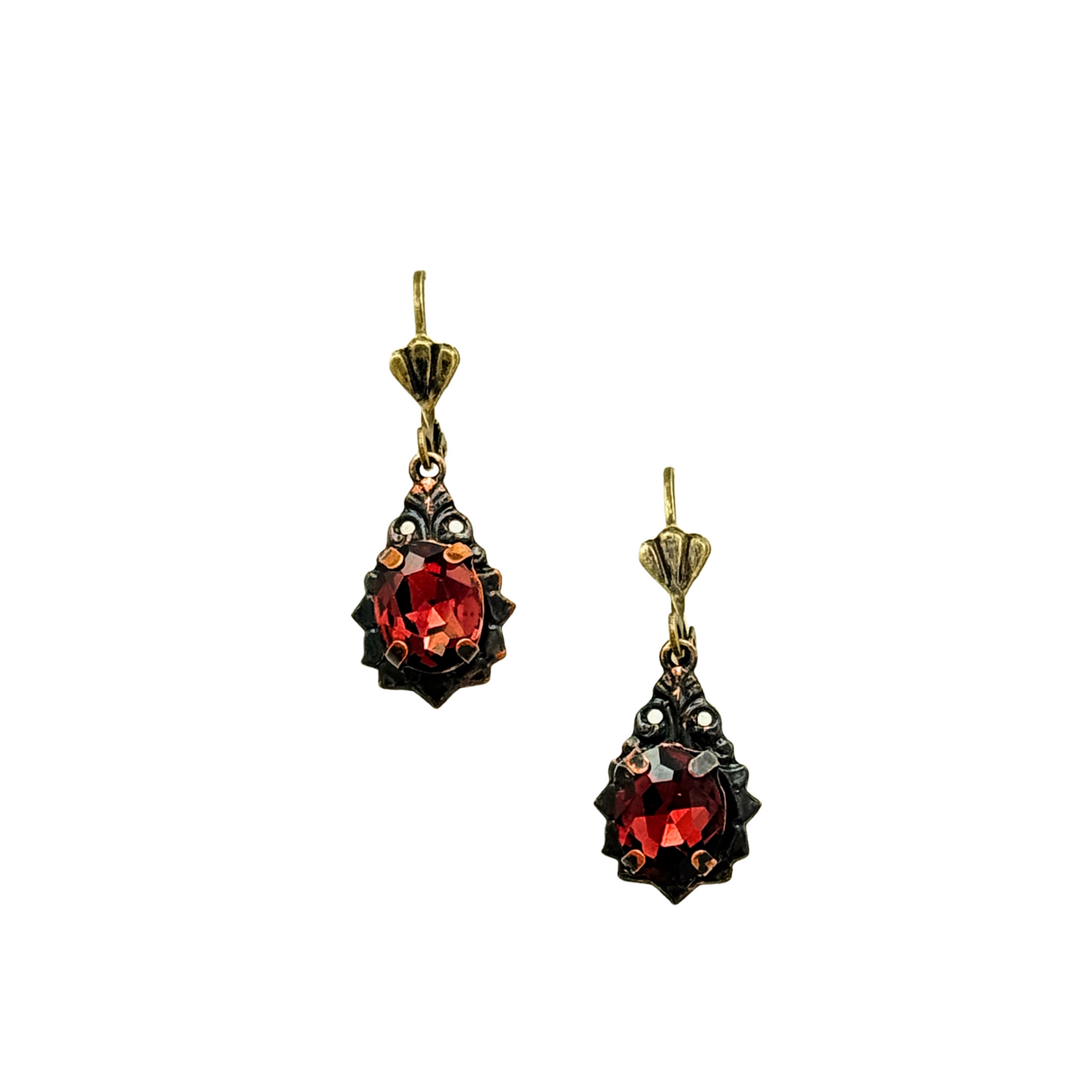 Vintage Wine Crystal Earrings