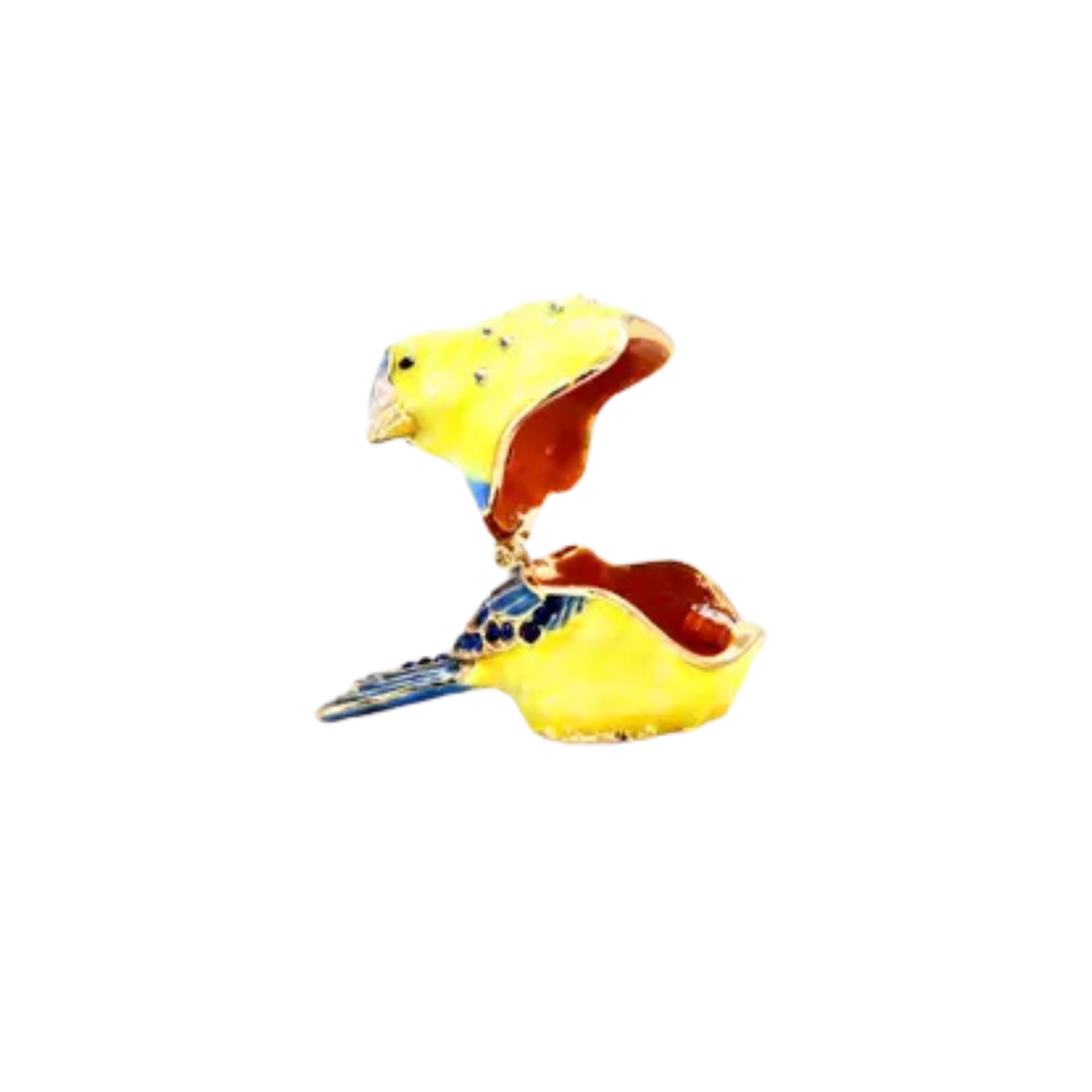 Bejeweled Blue & Yellow Sparrow Box