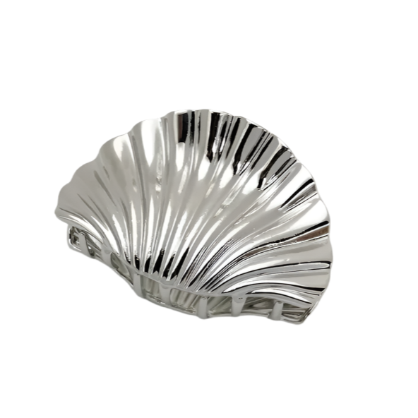 Silver Shell Hair Claw Clip