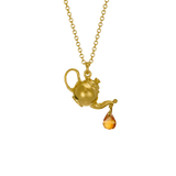 Teapot & Citrine Drop Necklace