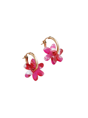 Raspberry Caia Hoop Earrings