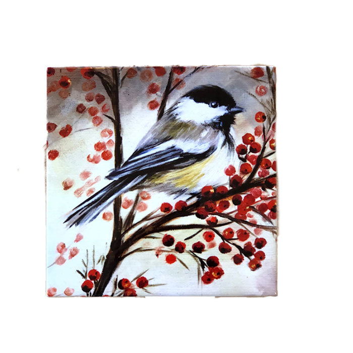 Berry Chickadee Trivet