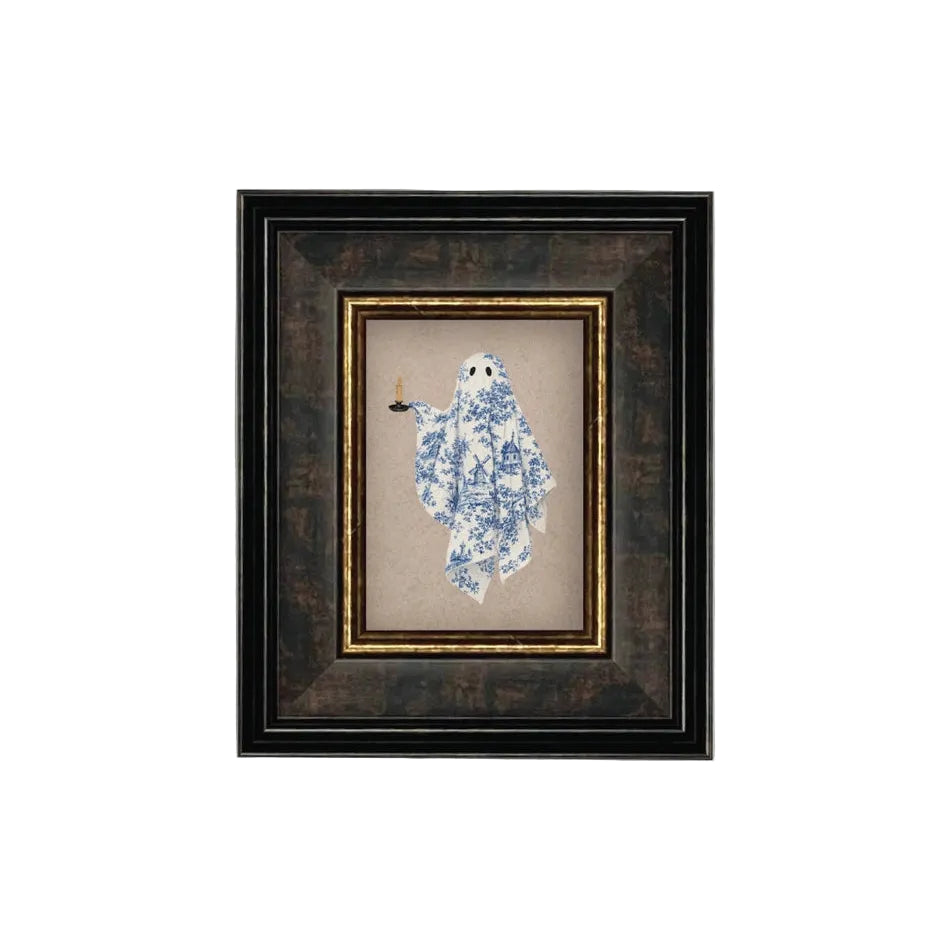 Blue Toile Ghost Framed Print