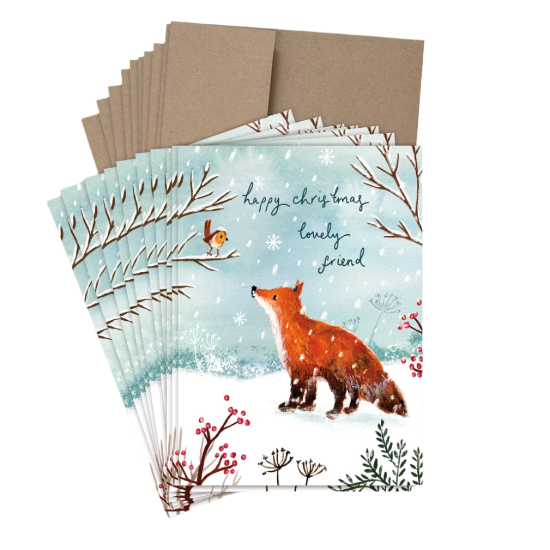 Fox & Bird Boxed Holiday Cards