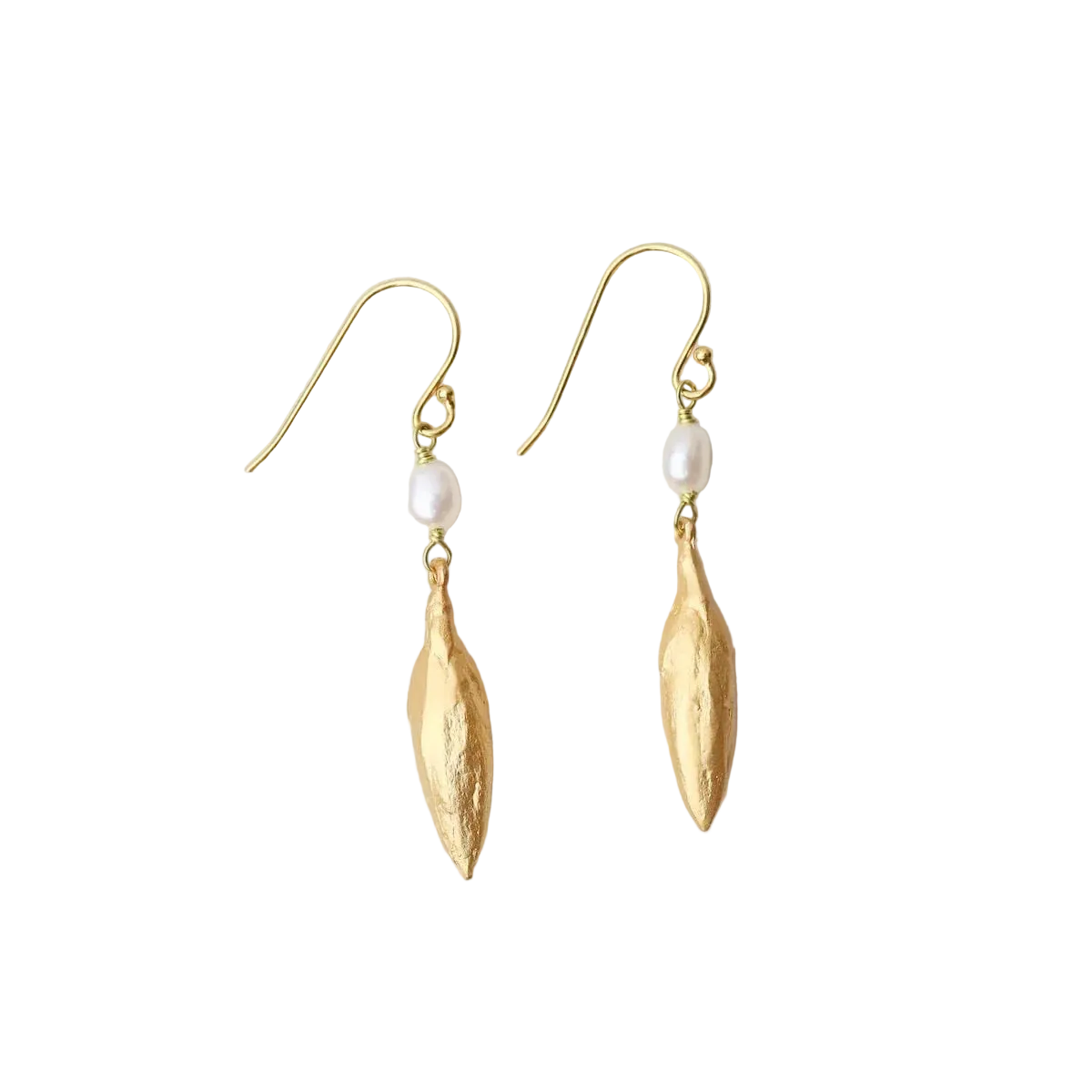 Leaf & Bud Pearl Drop Earrings