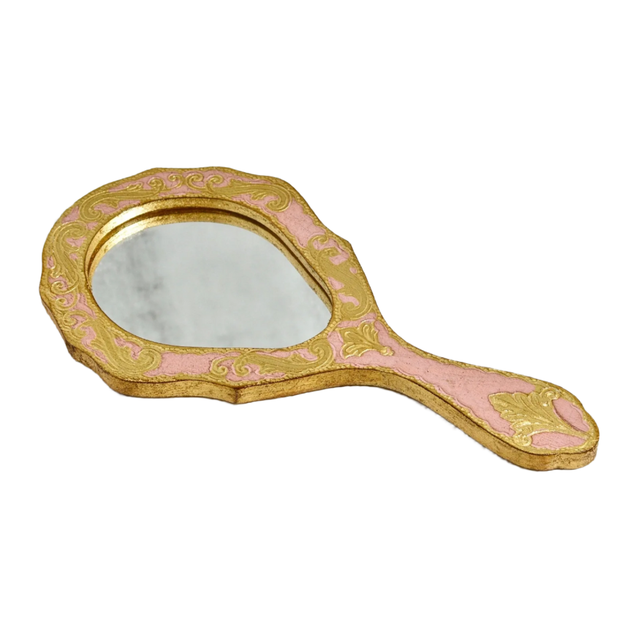 Pink Florentine Hand Mirror