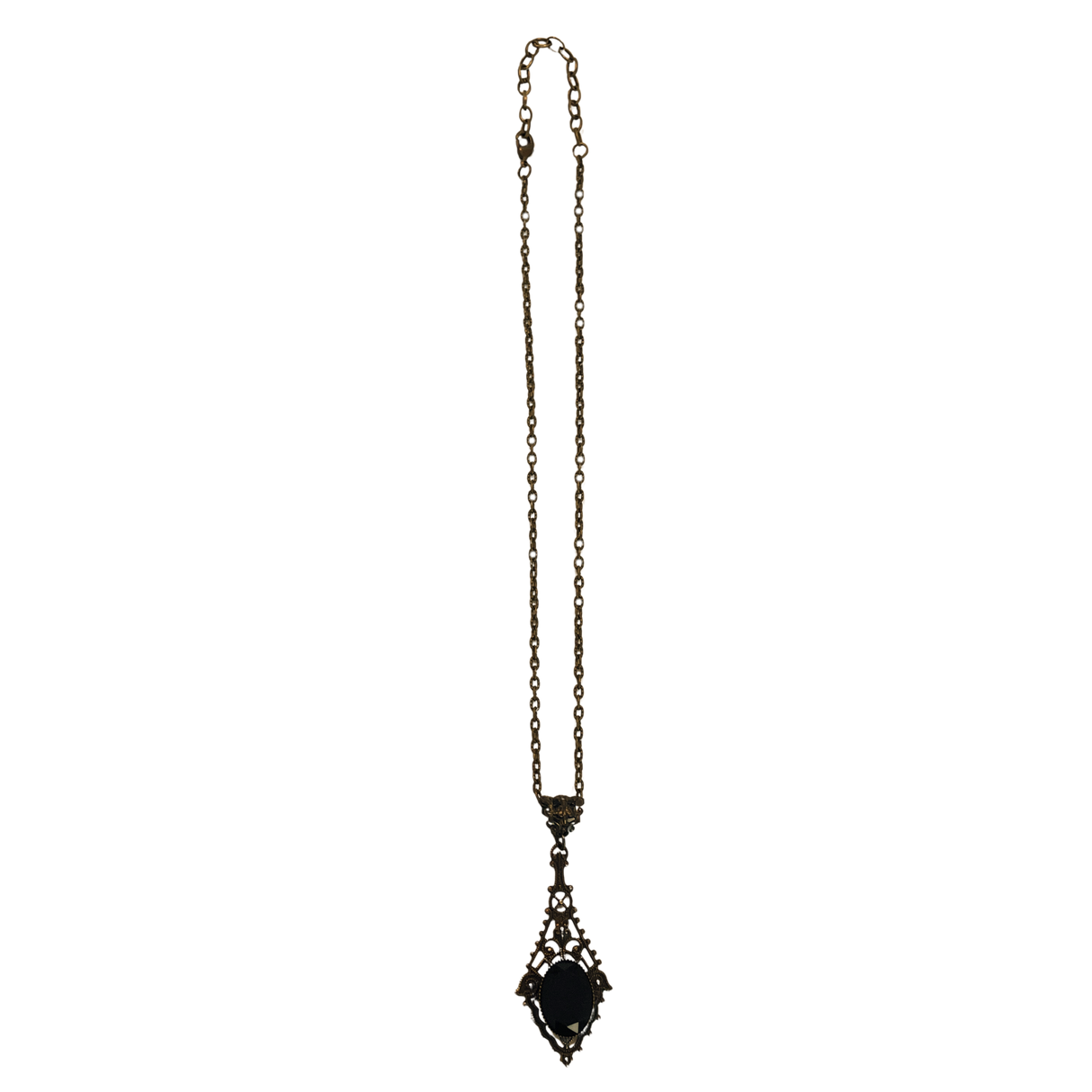 Faceted Black Onyx Pendant Necklace