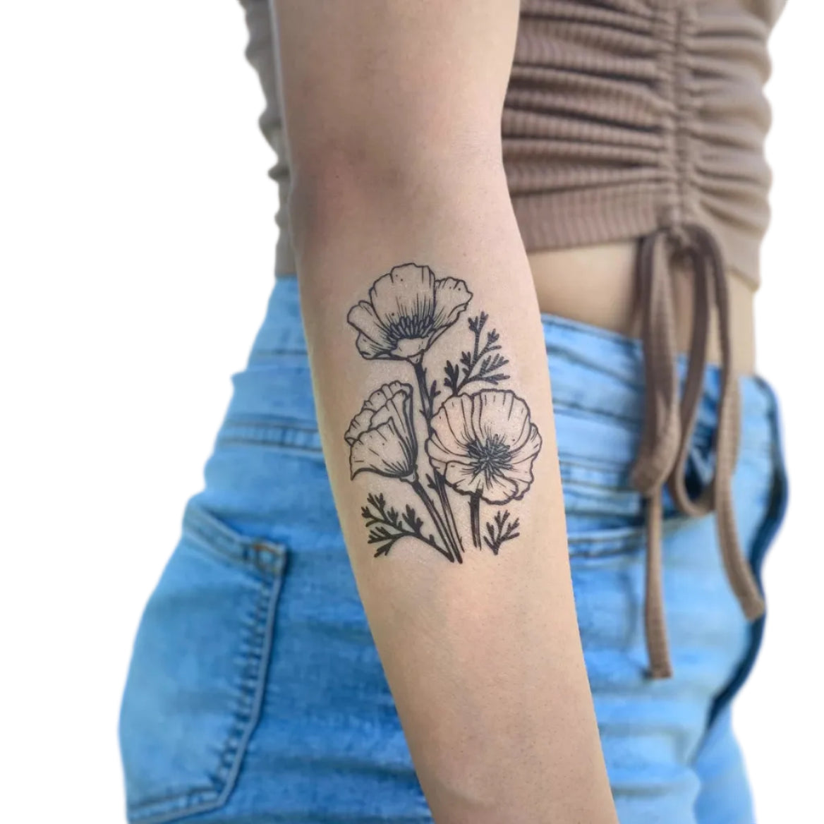Golden Poppy Temporary Tattoo