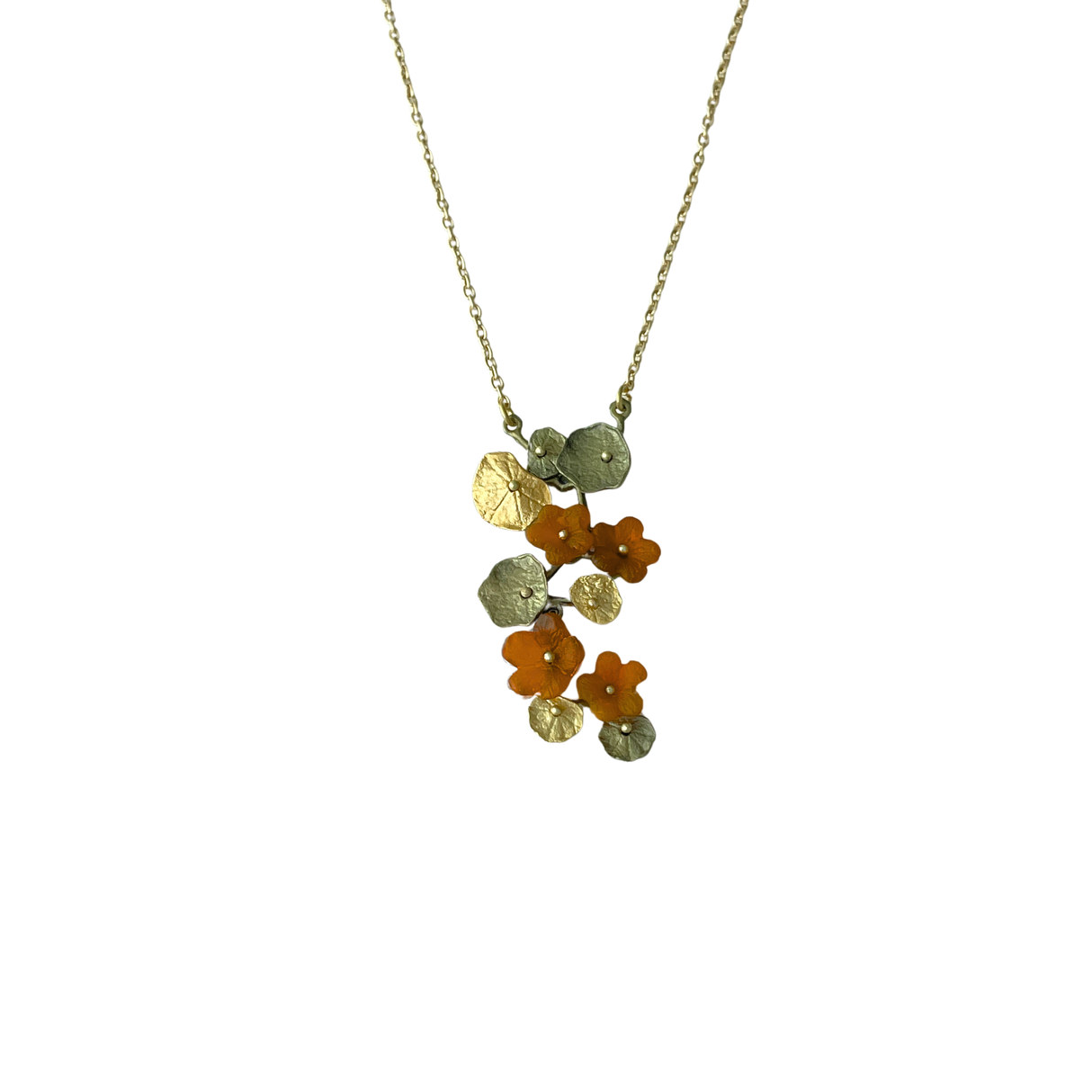 Nasturtium Cluster Drop Necklace